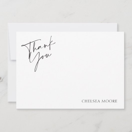 Eenvoudige Elegante Chique Zwart en Wit Gingham Bedankkaart (Voorkant)