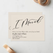 Eenvoudige elegante crème Ik verhuisde nieuwe adre Notitiekaartje (Voorkant / Achterkant in situ)