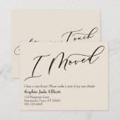 Eenvoudige elegante crème Ik verhuisde nieuwe adre Notitiekaartje (Voorkant / Achterkant)