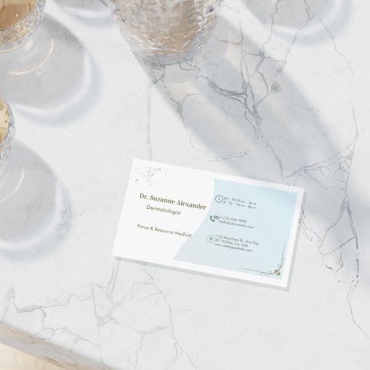 Eenvoudige elegante dermatoloog afspraak kaart visitekaartje