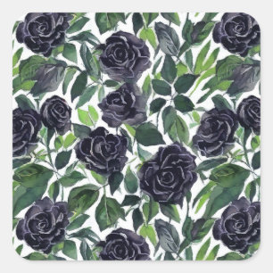 Eenvoudige elegante donkere rozenprint vierkante sticker