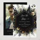 Eenvoudige elegante Enchanted Forest bruiloft Save The Date (Voorkant / Achterkant)