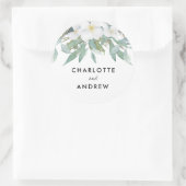 Eenvoudige, elegante eucalyptuscadeaulabels ronde sticker (Tas)