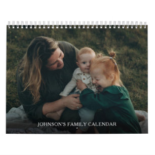 Eenvoudige Elegante Familiefoto Kalender