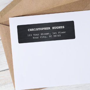 Eenvoudige Elegante Faux Metaal Zwart Wit Zaken Etiket