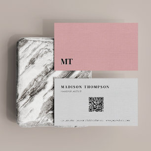 Eenvoudige Elegante Flamingo Bleke Roze Monogram Q Visitekaartje