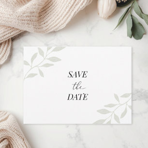 Eenvoudige Elegante Foliage Photo Save the Date