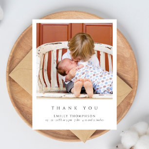 Eenvoudige Elegante Foto Baby Shower Briefkaart