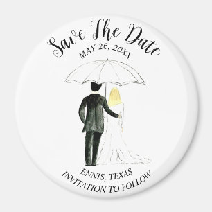 Eenvoudige elegante foto bruiloft moderne rustieke magneet