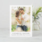 Eenvoudige elegante foto | Bruiloft Save The Date (Staand voorkant)