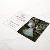 Eenvoudige Elegante Foto Bruiloft Save The Date Folie Uitnodiging (Gedraaid)