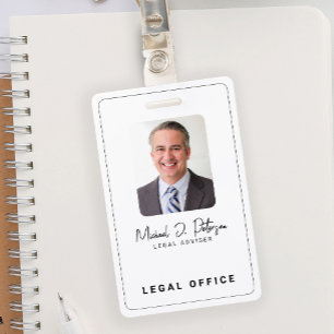 Eenvoudige elegante foto ID naamkaart Badge