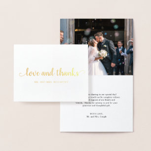 Eenvoudige elegante foto Modern Wedding Folie Kaarten