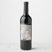 Eenvoudige elegante foto overlay script bruiloft g wijn etiket (Voorkant)