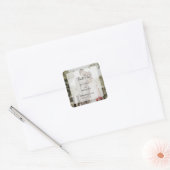 Eenvoudige elegante foto overlay script bruiloft vierkante sticker (Envelop)