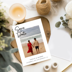 Eenvoudige elegante foto save the date