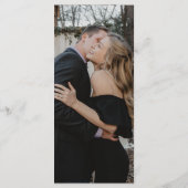 Eenvoudige elegante foto zwarte bruiloft menu (Achterkant)