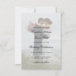 eenvoudige elegante fotobruiloft kaart