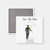 Eenvoudige elegante foto's Weddenschap Modern Whim Magneet (Voorkant / Achterkant)