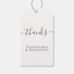 Eenvoudige elegante gepersonaliseerde bruiloft dan cadeaulabel