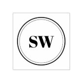 Eenvoudige Elegante Gepersonaliseerde Monogram Ini Rubberstempel (Afrduk)