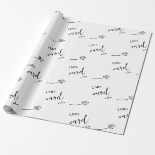 Eenvoudige Elegante Gepersonaliseerde Naam Wedding Cadeaupapier