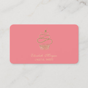 Eenvoudige Elegante Glitter Cupcake, Snoepjes Visitekaartje