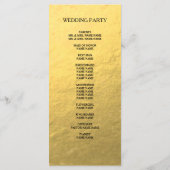 Eenvoudige Elegante Gold Faux Folie Trouwprogramma Programma (Achterkant)