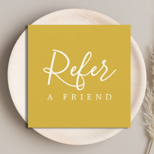Eenvoudige Elegante Golden White Referral Kaart