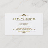 Eenvoudige elegante gouden bloemelementen visitekaartje (Achterkant)