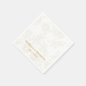 Eenvoudige Elegante Gouden Bloemen Huwelijk Servet (Hoek)