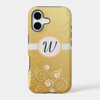 Eenvoudige elegante gouden en witte wervelingen, m