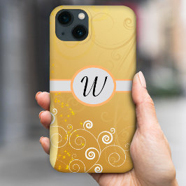Eenvoudige elegante gouden en witte wervelingen, m iPhone 11 hoesje