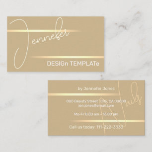 Eenvoudige elegante gouden lijnen handtekening lux visitekaartje