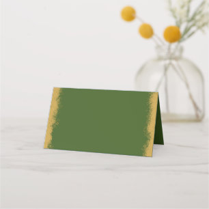 Eenvoudige Elegante Gouden Rand Groene Plaatskaart