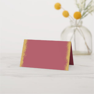 Eenvoudige Elegante Gouden Rand Roze Plaatskaart