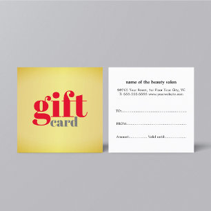 Eenvoudige Elegante Gouden Rode Cadeaubon Kortingskaartje