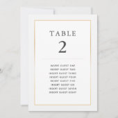 Eenvoudige Elegante Gouden Tafel Twee Aangepaste Z Kaart (Voorkant)