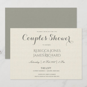 EENVOUDIGE ELEGANTE GRAY TYPOGRAPHY-KOPPELS SHOWER KAART