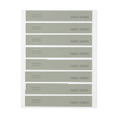 EENVOUDIGE ELEGANTE GRAY TYPOGRAPHY-TEKST OMWIKKELBAAR ADRESLABEL (Vel)