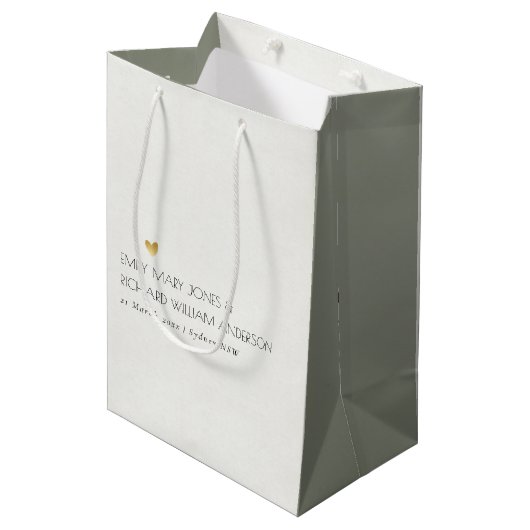 EENVOUDIGE ELEGANTE GRAY TYPOGRAPHY WEDING TEKST A MEDIUM CADEAUZAKJE (Voorkant Gekanteld)