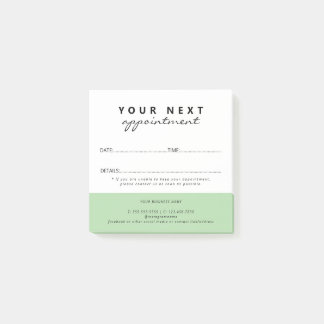 Eenvoudige Elegante Groen Witte Salon Afspraak Post-it® Notes