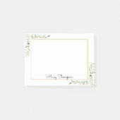 Eenvoudige Elegante Groene Bloemen Post-it® Notes (Voorkant)