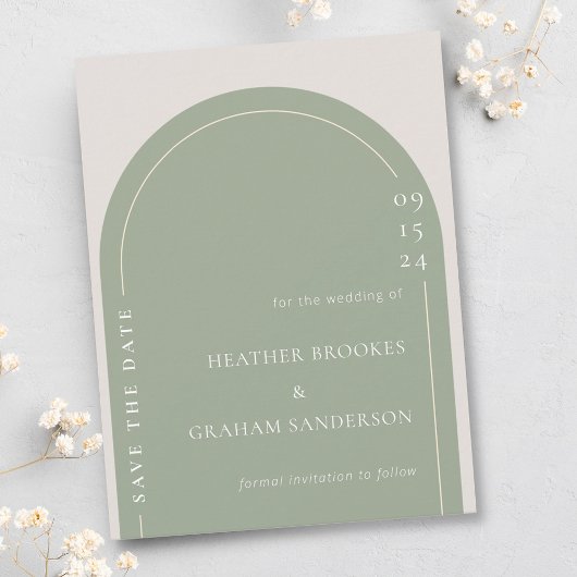 Eenvoudige Elegante Groene Bruiloft Bewaar de Datu