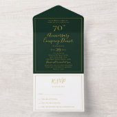 Eenvoudige elegante groene Jubileum zegels en verz All In One Uitnodiging (Binnen)