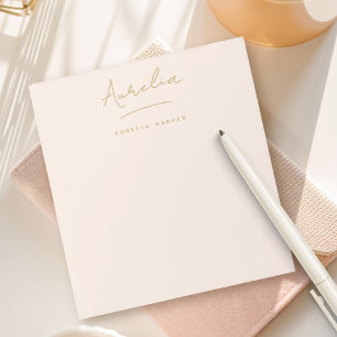 Eenvoudige Elegante Handtekening Minimal Blush Pin Notitieblok