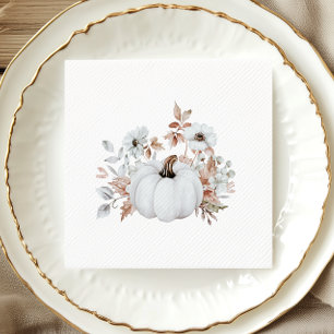 Eenvoudige Elegante Herfst Witte Pompoen Bruiloft Servet