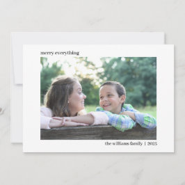 Eenvoudige elegante horizontale kerstfotokaart feestdagenkaart