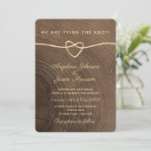 Eenvoudige Elegante Houten Bruiloft Kaart (Staand voorkant)