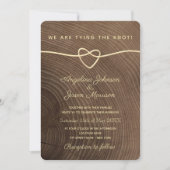 Eenvoudige Elegante Houten Bruiloft Kaart (Voorkant)